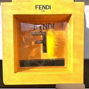 Fendi bag necklace charm mink logo